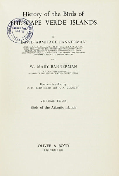 HISTORY OF THE BIRDS OF THE CAPE VERDE ISLANDS.