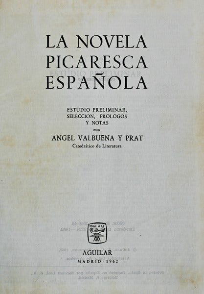 NOVELA (LA) PICARESCA ESPAÃ‘OLA.