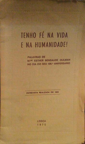 TENHO FÃ‰ NA VIDA E NA HUMANIDADE!