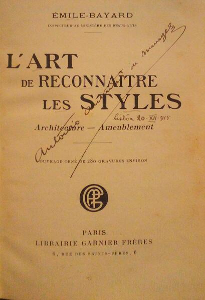 L'ART DE RECONNAÃŽTRE LES STYLES: ARCHITECTURE - AMEUBLEMENT.