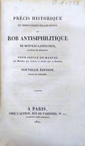 PRÃ‰CIS HISTORIQUE ET OBSERVATIONS SUR LE EFFETS DU ROB ANTISIPHILITIQUE DE BOYVEAU-LAFFECTEUR,