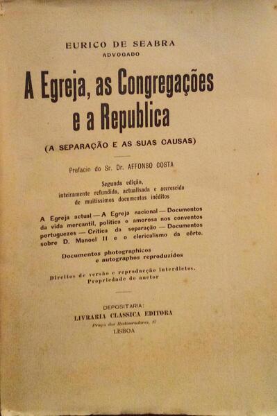 A EGREJA, AS CONGREGAÃ‡Ã•ES E A REPUBLICA.