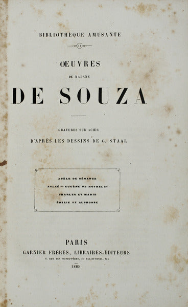 OEUVRES DE MADAME DE SOUZA.
