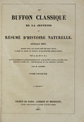 LE BUFFON CLASSIQUE DE LA JEUNESSE OU RÃ‰SUMÃ‰ D'HISTOIRE NATURELLE. [2 VOLS.]