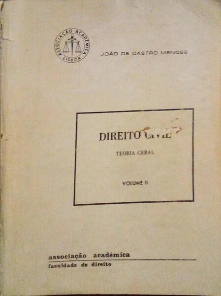 DIREITO CIVIL. TEORIA GERAL. [EDIÃ‡ÃƒO 1978 - VOLUME II]