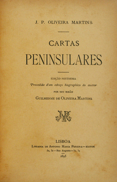 CARTAS PENINSULARES. [1.Âª EDIÃ‡ÃƒO]