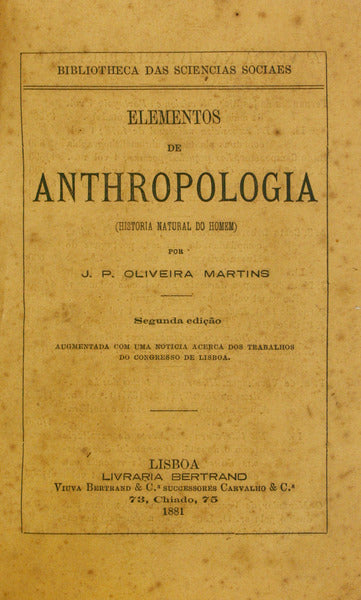 ELEMENTOS DE ANTHROPOLOGIA. [2.Âª EDIÃ‡ÃƒO]