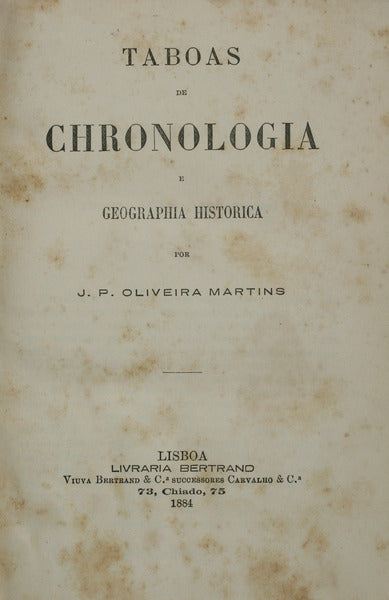 TABOAS DE CHRONOLOGIA E GEOGRAPHIA HISTORICA. [1.Âª EDIÃ‡ÃƒO]