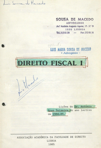 DIREITO FISCAL I.