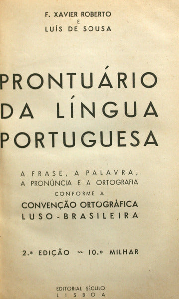 PRONTUÃRIO DA LÃNGUA PORTUGUESA. [2.Âª EDIÃ‡ÃƒO]