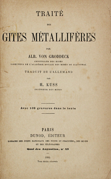 TRAITÃ‰ DES GITES MÃ‰TALLIFÃˆRES.