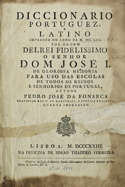 DICCIONARIO PORTUGUEZ-LATINO. [4.Âª ediÃ§Ã£o]
