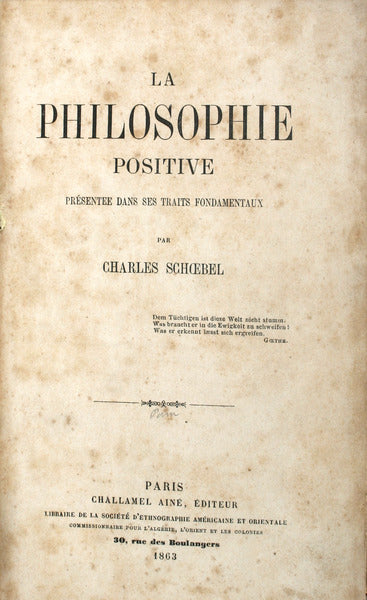 PHILOSOPHIE (LA) POSITIVE. [22 folhetos publicados entre 1860-1874]