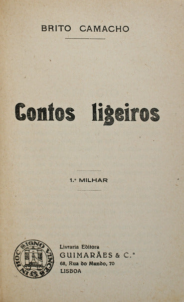 CONTOS LIGEIROS. [1.Âº MILHAR]