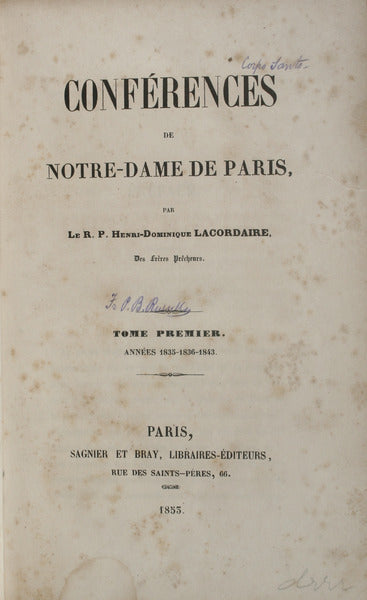 CONFÃ‰RENCES DE NOTRE-DAME DE PARIS.