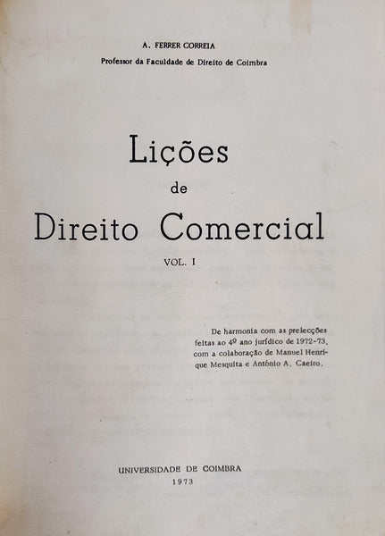 LIÃ‡Ã•ES DE DIREITO COMERCIAL.