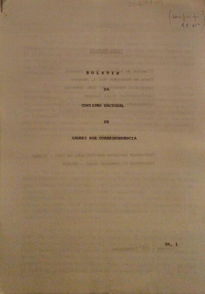 BOLETIM DA C.N.X.C. - COMISSÃƒO NACIONAL DE XADREZ POR CORRESPONDÃŠNCIA 11 NÂº.