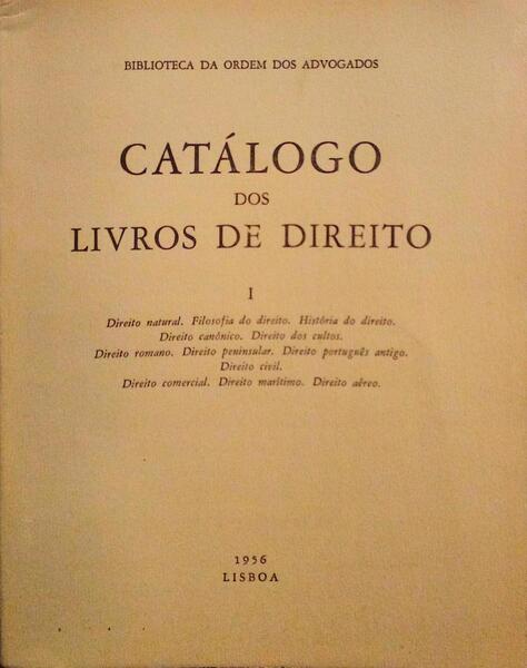 CATÃLOGO DOS LIVROS DE DIREITO.