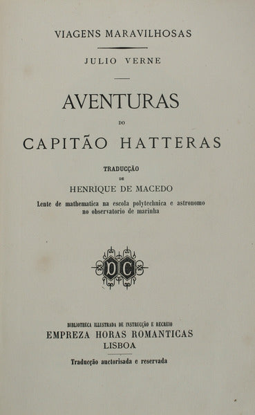 AVENTURAS DO CAPITÃƒO HATTERAS. [2 VOLUMES].