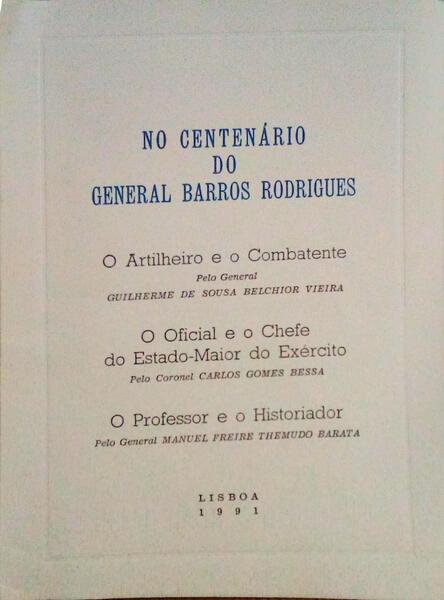 NO CENTENÃRIO DO GENERAL BARROS RODRIGUES.