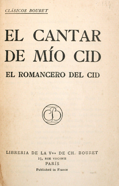 EL CANTAR DE MÃO CID.
