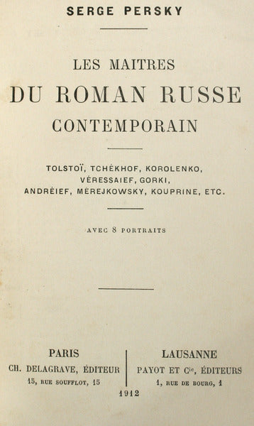LES MAITRES DU ROMAN RUSSE CONTEMPORAIN.