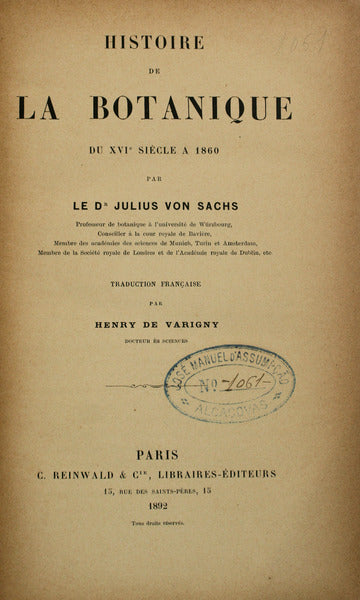 HISTOIRE DE LA BOTANIQUE.