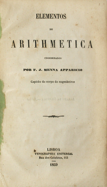 ELEMENTOS DE ARITHMETICA.