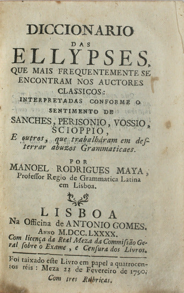 DICCIONARIO DAS ELLYPSES,