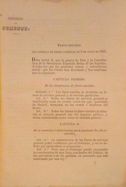 LEY GENERAL DE FERRO-CARILES DE 3 DE JUNIO DE 1855.