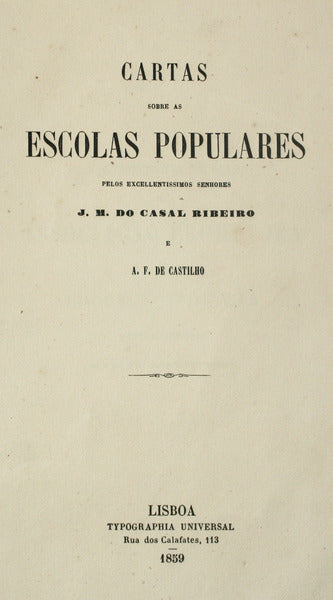 CARTAS SOBRE AS ESCOLAS POPULARES.