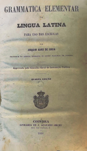 GRAMMATICA ELEMENTAR DA LINGUA LATINA.