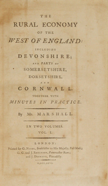 THE RURAL ECONOMY OF THE WEST OF ENGLAND: