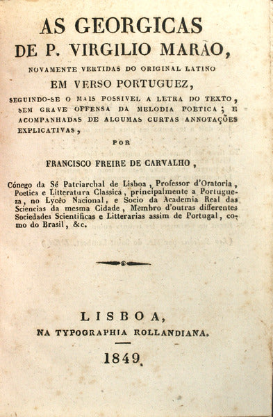 AS GEORGICAS DE P. VIRGILIO MARÃƒO.
