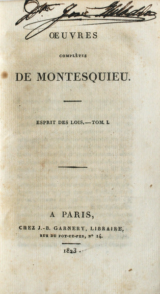 OEUVRES COMPLÃˆTES DE MONTESQUIEU.