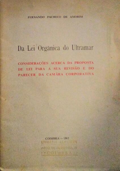 DA LEI ORGÃ‚NICA DO ULTRAMAR.