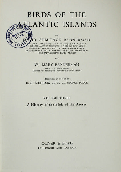 A HISTORY OF THE BIRDS OF AZORES.