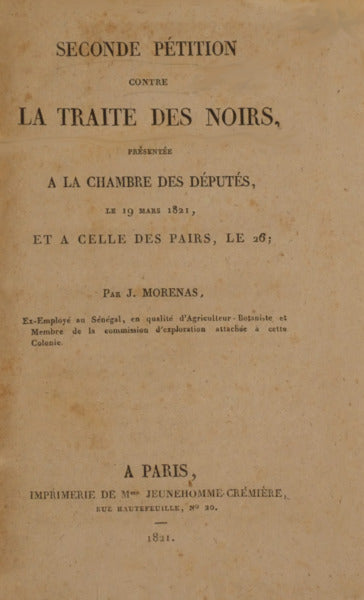 SECONDE PÃ‰TITION CONTRE LA TRAITE DES NOIRS.