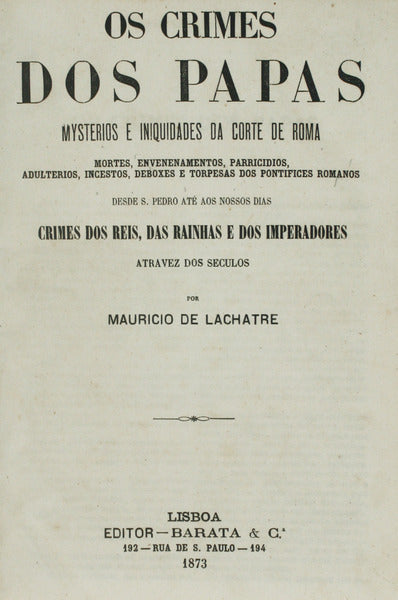 OS CRIMES DOS PAPAS.