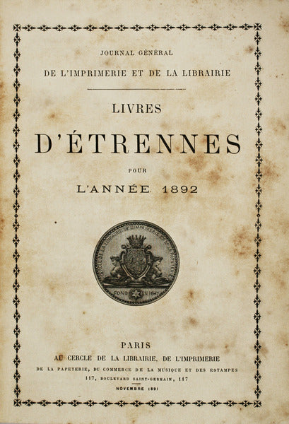 LIVRES D'Ã‰TRENNES POUR L'ANNÃ‰E 1892.