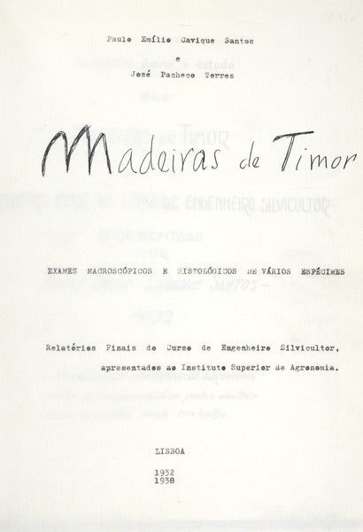 MADEIRAS DE TIMOR.