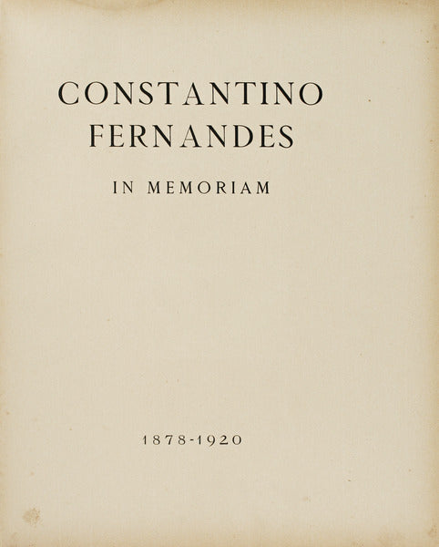 CONSTANTINO FERNANDES IN MEMORIAM 1878-1920.