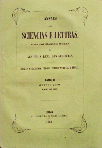 ANNAES DAS SCIENCIAS E LETTRAS, [1.Âª CLASSE - JULHO DE 1858]
