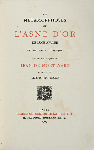LES MÃ‰TAMORPHOSES OU L'ASNE D'OR.