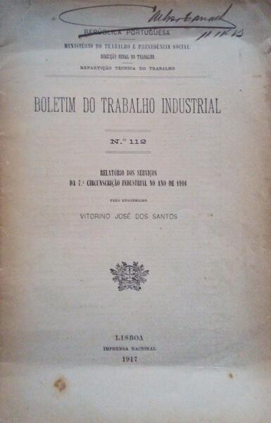 BOLETIM DO TRABALHO INDUSTRIAL NÂº 112.