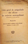 LISTA GERAL DE ANTIGUIDADE DOS OFICIAIS DO EXÃ‰RCITO METROPOLITANO (PESSOAL MOBILIZÃVEL).