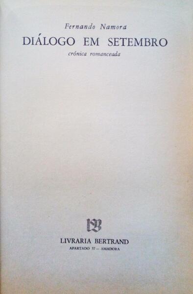 DIÃLOGO EM SETEMBRO. [5.Âª EDIÃ‡ÃƒO - ENCADERNADO]
