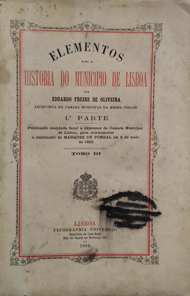 ELEMENTOS PARA A HISTORIA DO MUNICIPIO DE LISBOA. [VOL. III.]