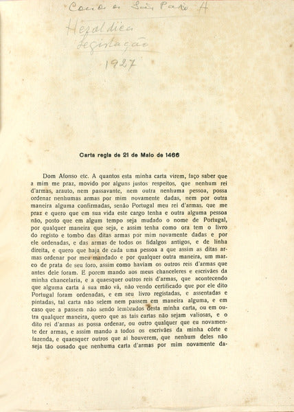 HERALDICA, LEGISLAÃ‡ÃƒO.