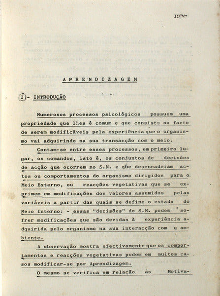 CURSO DE PSICOLOGIA F.M.L - FACULDADE DE MEDICINA DE LISBOA.